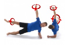 Side plank arm and leg circles
